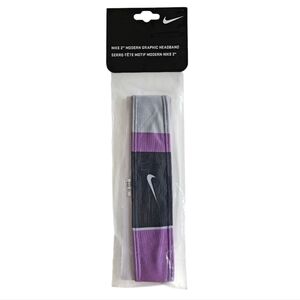 Nike 2" Modern Graphic Headband in Purple and Grey NEW